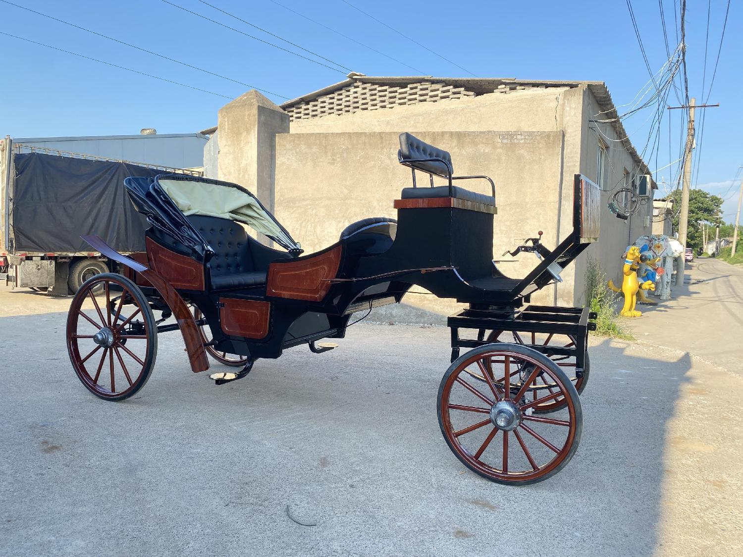 Luxury Vintage Black Sightseeing Carriage - 图片 3