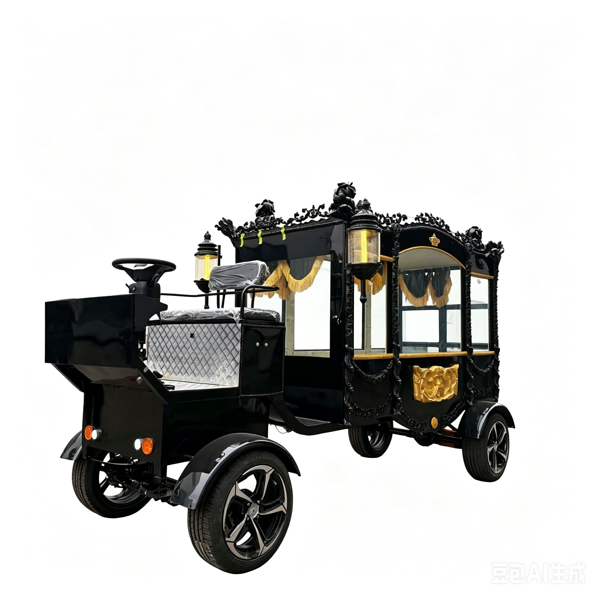 Antique Electric Black Hearse