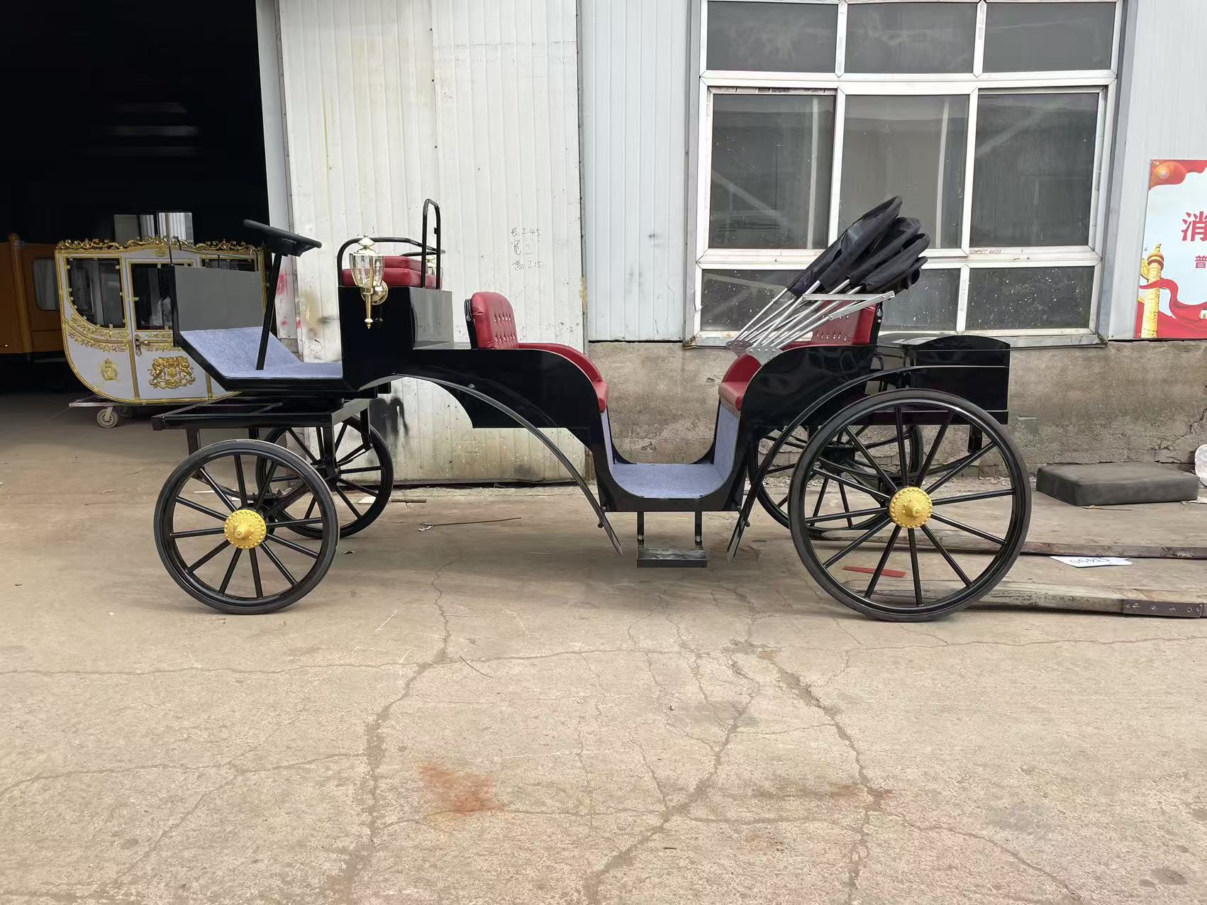 Luxury Vintage Black Sightseeing Carriage - 图片 3